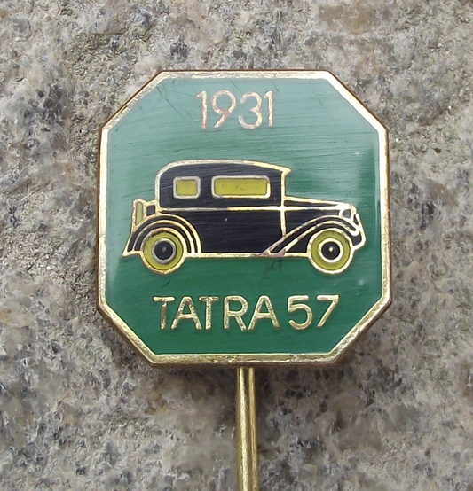 Vintage 1931 Czech Tatra 57 Car Maker Collectible Pin Badge