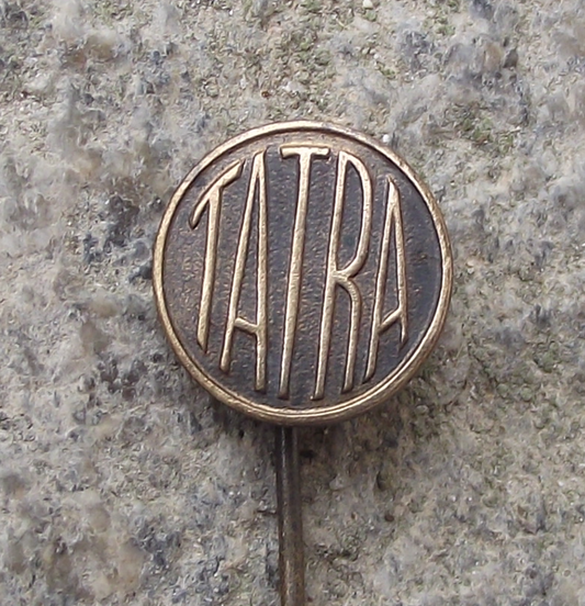 Vintage Gold Metal Tatra Car & Truck Maker Advertising Logo Pin Badge