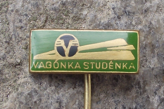 Vintage Vagonka Studenka Railway Carriages Wagons Company Pin Badge