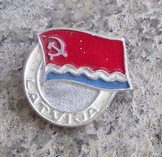 Vintage Latvia Latvian Soviet Socialist Republic SSR National Flag Pin Badge