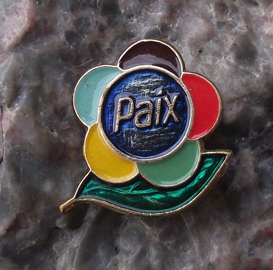 1957 Soviet Union Peace Flower WFDY World Festival Youth PAIX Pin Badge