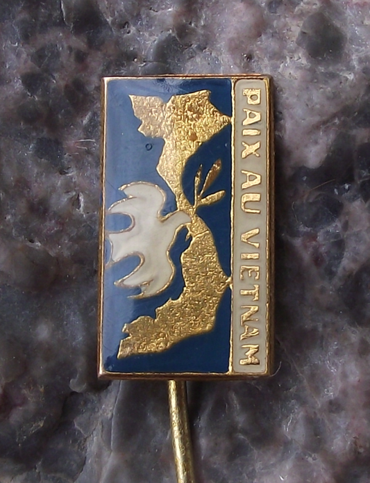 Vintage Peace in Vietnam War White Dove Unification Pin Badge