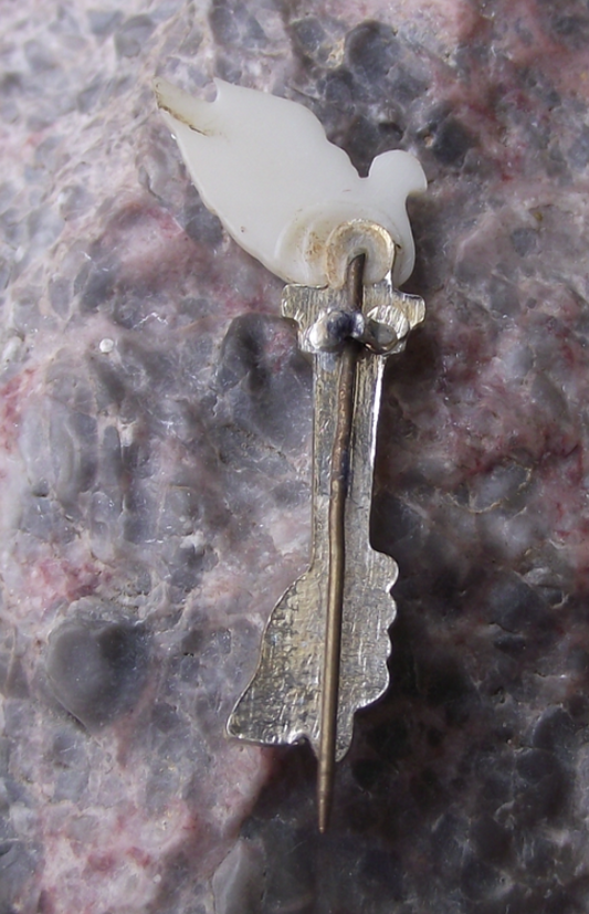 Vintage Soviet Moscow MUP Russian White Dove and Torch Peace Pin Badge