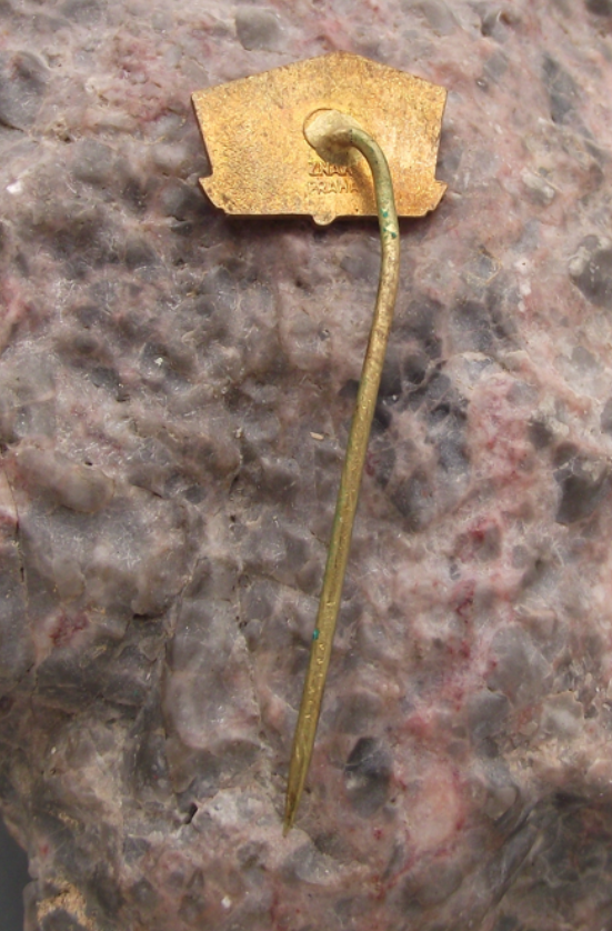 Vintage Czech Railways CSD SPŽUP Prague Rail Construction Company Pin Badge