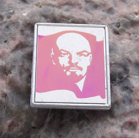 Vintage Vladimir Lenin Communist Leader Staring in the Mirror Pin Badge