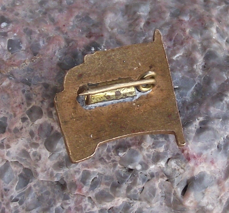 Vintage Vladimir Lenin Head Communist on Billowing Russian Flag Pin Badge