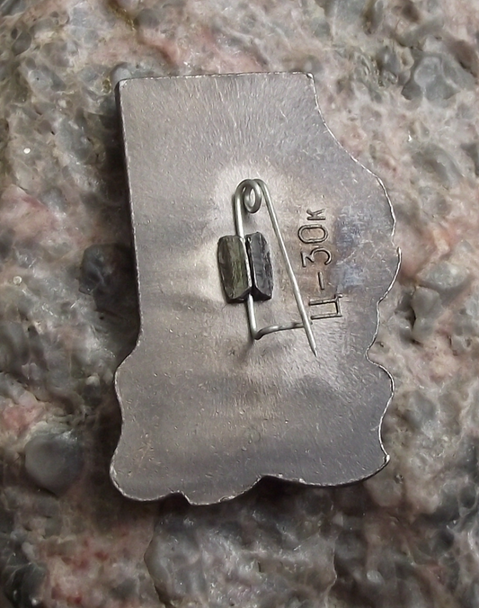 Vintage Smiling Vladimir Lenin Communist Leader Russian Mirror Pin Badge