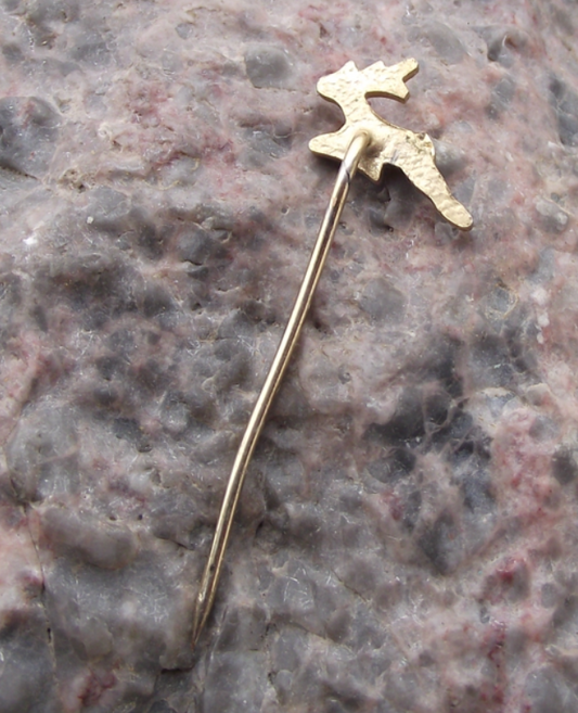 Vintage GAZ Car Company Russia Soviet Leaping Deer Logo Pin Badge