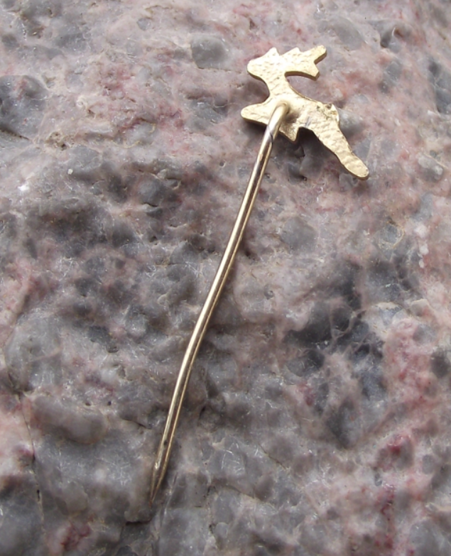 Vintage GAZ Car Company Russia Soviet Leaping Deer Logo Pin Badge