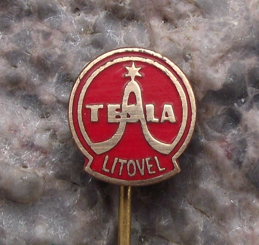 Vintage Tesla Electronics Litovel Czechoslovakia Sine Wave Pin Badge