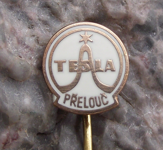 Vintage Tesla Electronics Czechoslovakia Přelouč Sine Wave Pin Badge