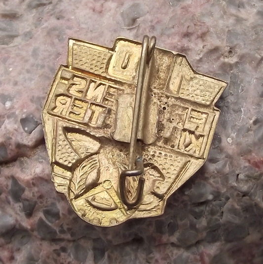 Vintage NAW Nationale Aufbauwerk GDR Germany National Front 100 Km Pin Badge