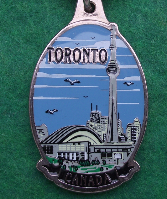 Vintage Toronto Canada CN Tower SkyDome Stadium Key Chain Keyring