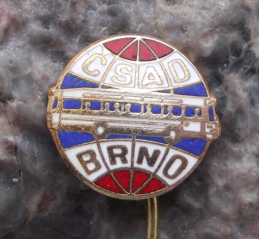 Vintage Czechoslovakia City of Brno CSAD State Bus Coach Company Pin Badge