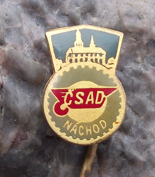 Vintage Nachod Czech Republic CSAD Bus Coach Transport Firm Company Pin Badge