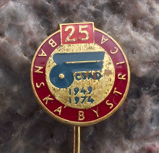 1974 CSAD Banska Bysrice Bus Coach 25th Anniversary Transport Firm Pin Badge