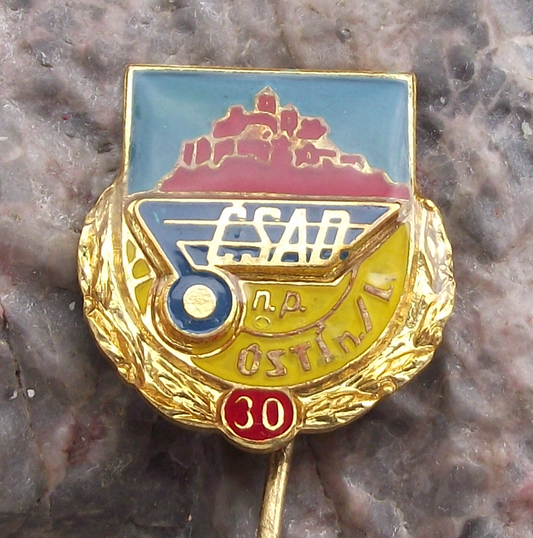 1979 CSAD Usti nad Labem 30th Anniversary State Bus Company Pin Badge