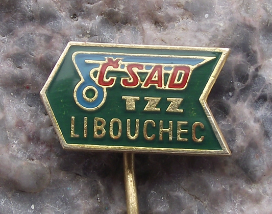 Vintage CSAD TZZ Libouchec Czech State Bus Coach Company Pin Badge