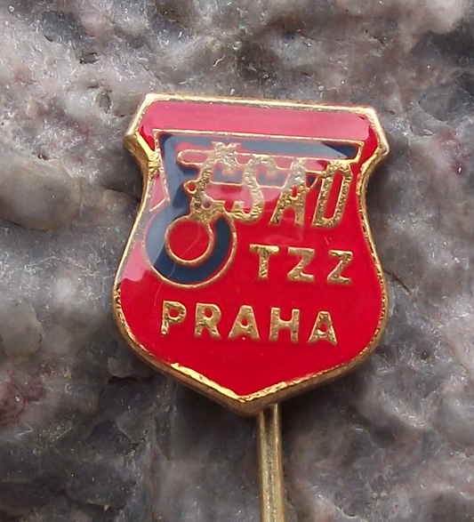 Vintage CSAD TZZ Prague Praha Czech State Bus Company Shield Pin Badge