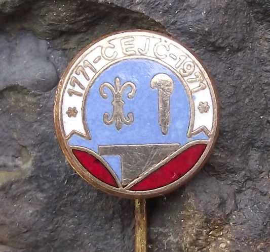 1971 Čejč Czechoslovakia 200th Anniversary Coat of Arms Pin Badge