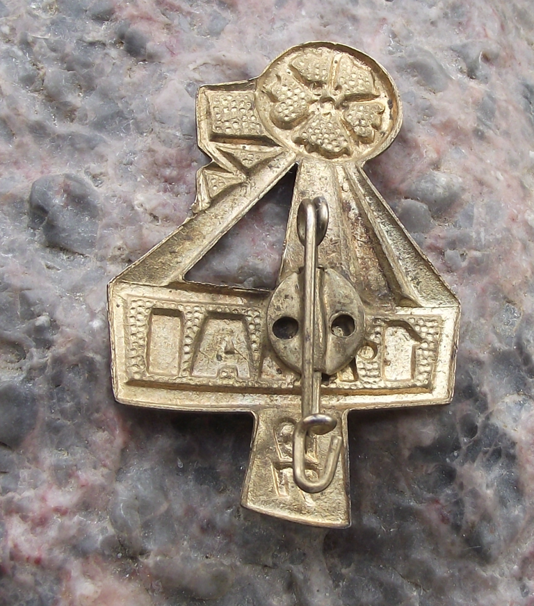 1957 East German DDR Red Communist Carnation Flower May Day Pin Badge