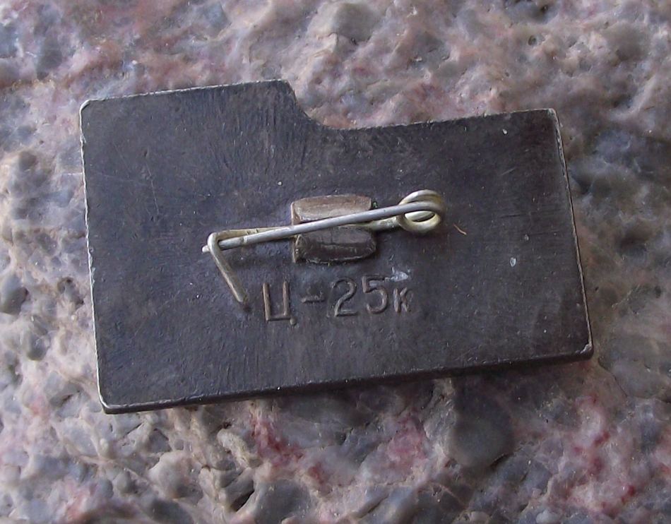 1972 Soviet Union 15 Year Anniversary of the Space Age Mirror Pin Badge