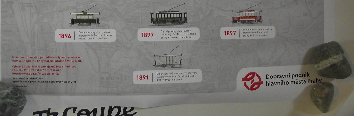 Rare Poster Prague Electric Trams throughout History 1891 - 2010 New Unused