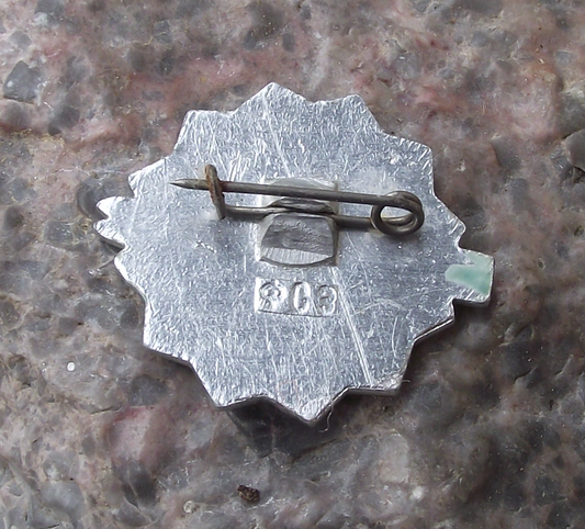 Vintage Soviet Voluntary Sports Society Skiing Snow Flake and Skis Pin Badge