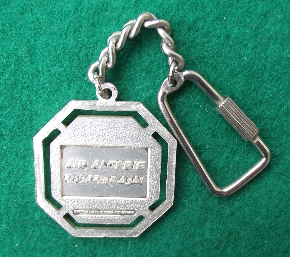 Rare Vintage Air Algeria Algerie African Airlines Aircraft Aviation Octagon Keyring