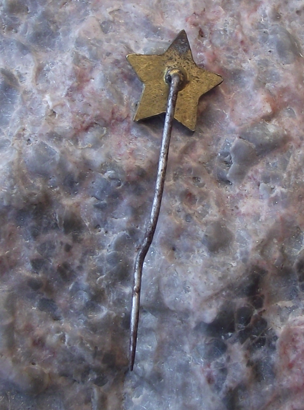 Vintage Small Soviet Union Russian Star Hand Painted Hammer and Sickle Pin Badge