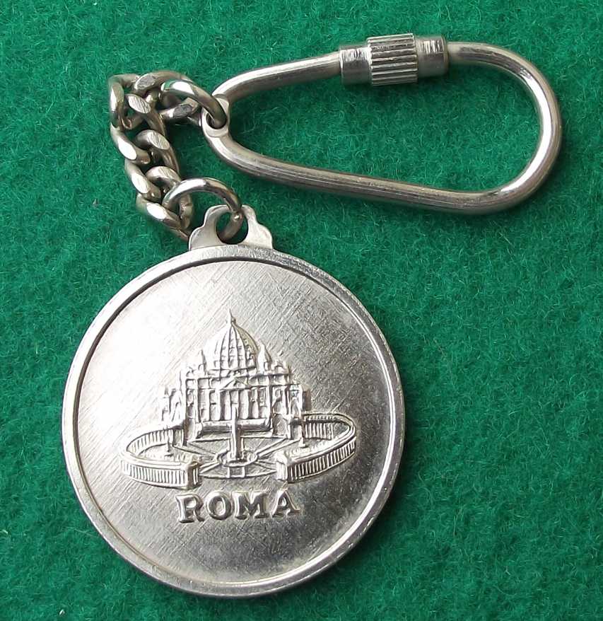 Vintage Pope John Paul II Head Catholic Church Rome Vatican Religious Key Ring