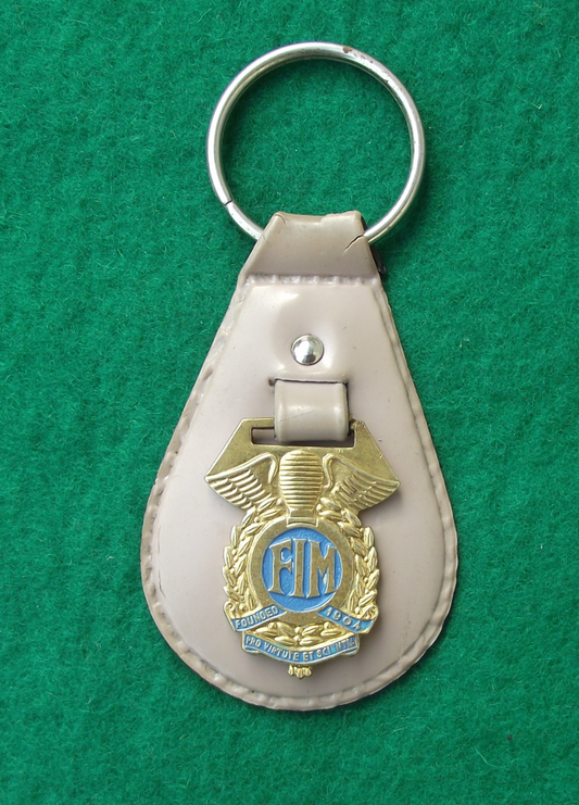 Vintage FIM MotoGP Motorbike Racing Governing Body Logo Keychain Key Ring