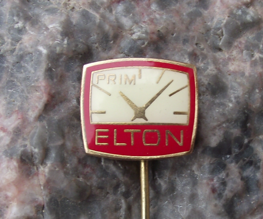 Vintage Prim Elton Czechoslovakia Precision Watch Clock Maker Pin Badge - Badgecrazy