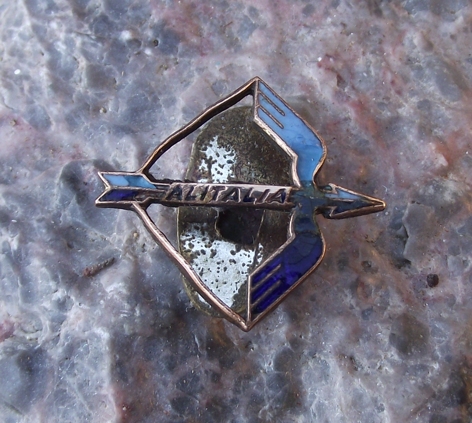 Vintage Alitalia Bow and Arrow Logo Italian State Airline Jacket Buttonhole
