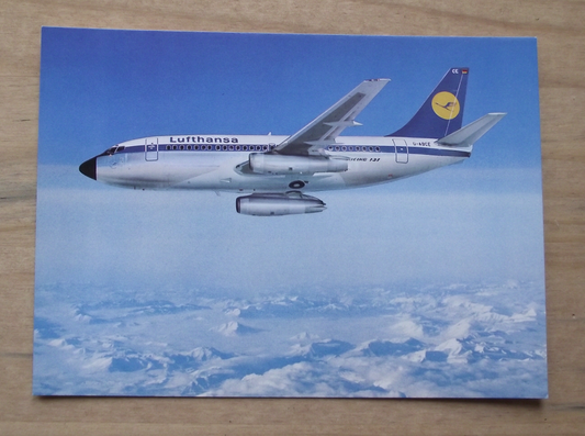 Vintage Lufthansa Boeing 737 City Jet Airliner Aircraft Postcard - Badgecrazy