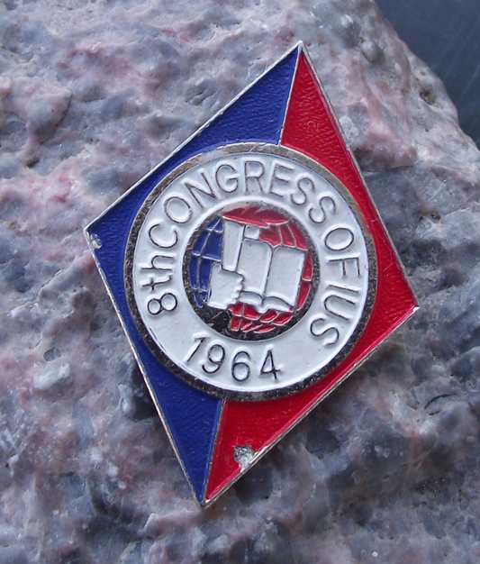 1964 IUS International Students Union 8th Congress Sofia Bulgaria Pin Badge