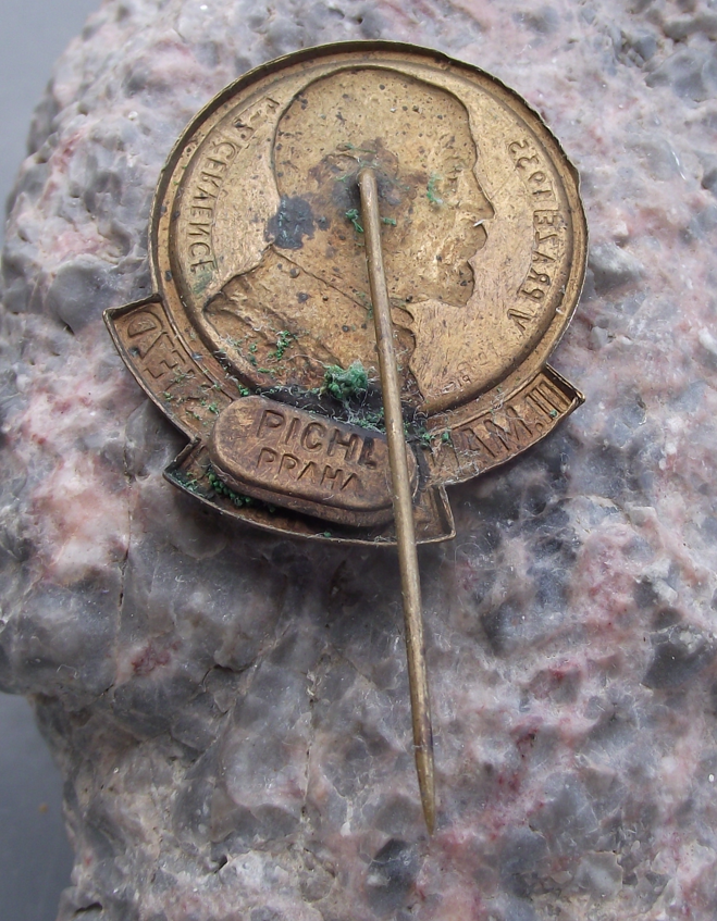 1935 Thomas Masaryk First President of Czechoslovakia Military Meeting Pin Badge - Badgecrazy