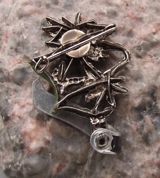 Vintage Kleinwalsertal Austria Hand Painted Edelweiss Flowers Hunting Pin Badge