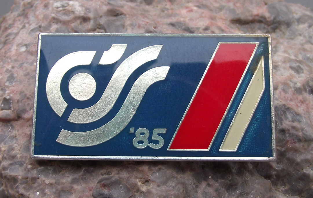 1985 Czech Spartakiad Mass Gymnastics Event Prague Clasp Brooch Pin Badge