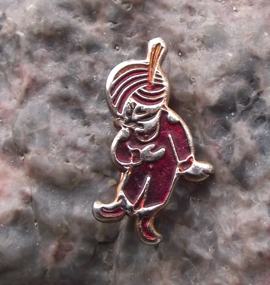 Vintage Air India Turbaned Maharajah Man Indian Airlines Pin Badge