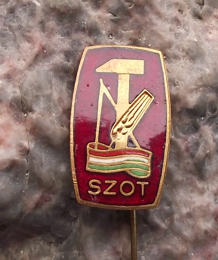 Vintage Hungary SZOT National Council of Trade Unions Pin Badge