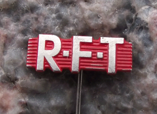 Vintage VEB RFT Radio Television East Germany Stassfurt Electronics Pin Badge