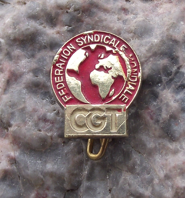 Vintage CGT General Confederation of Labour France Trade Union FSM Pin Badge