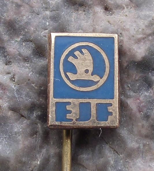Vintage Skoda Car Company Vehicle Electrics Plant EJF Pin Badge