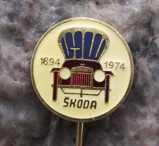 1974 Skoda Cars Mlada Boleslav 80th Anniversary Voiturette Pin Badge
