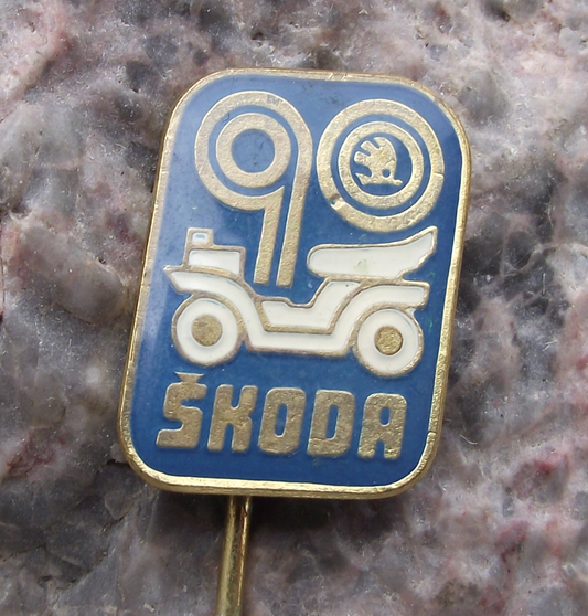 1984 Skoda Car Company Mlada Boleslav 90th Anniversary Pin Badge