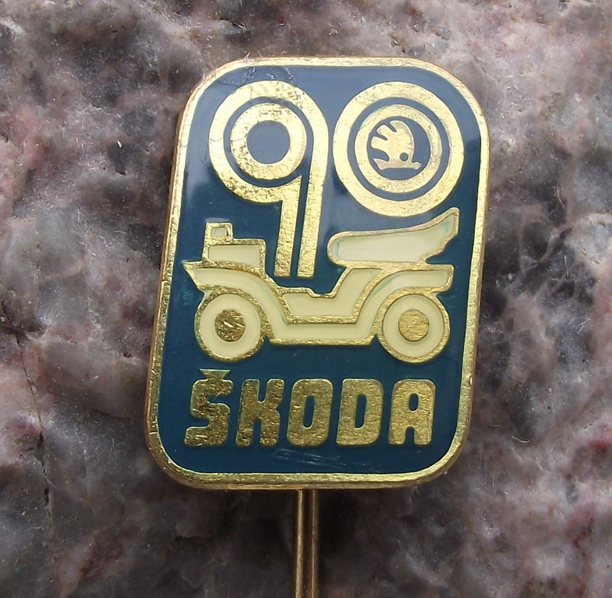1984 Skoda Car Company Mlada Boleslav 90th Anniversary Pin Badge