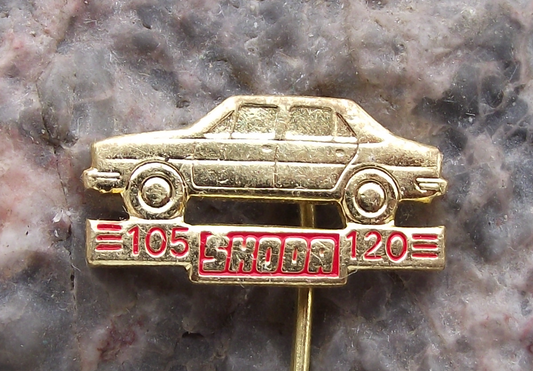 Vintage Skoda 105 120 130 Estelle Czechoslovakia Family Saloon Car Pin Badge
