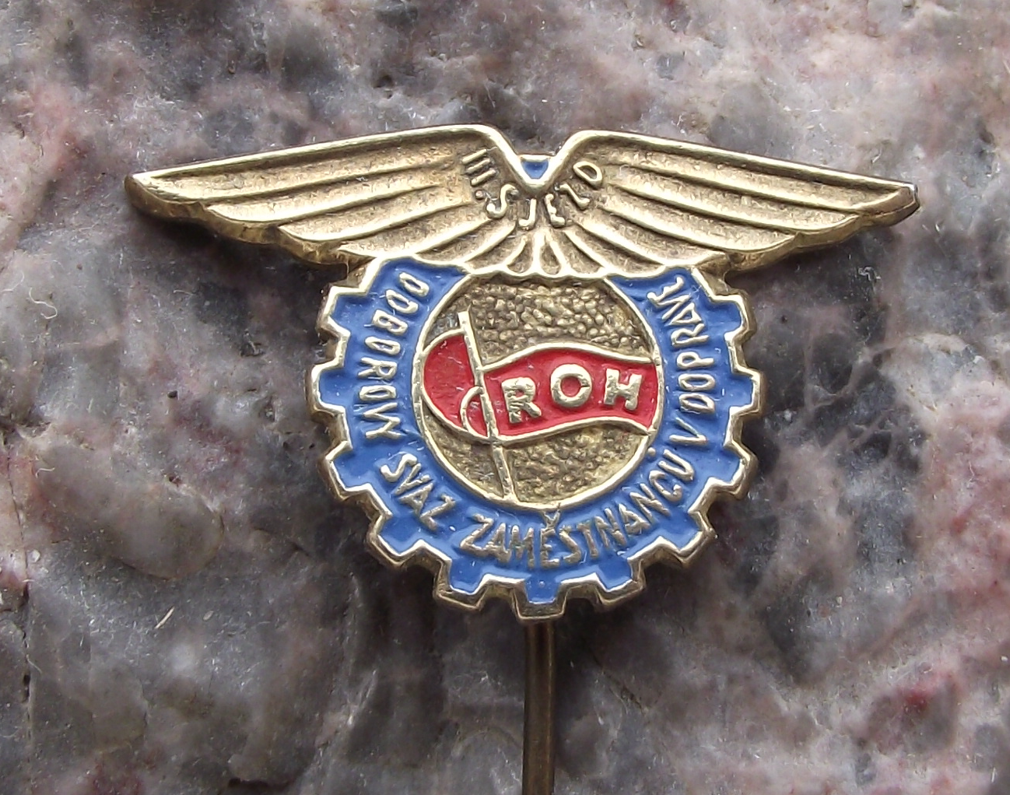 Vintage Czech Transport Workers Trade Union ROH 3rd Conference Pin Badge