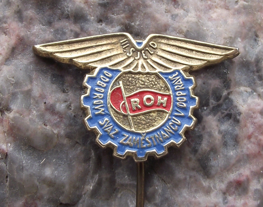 Vintage Czech Transport Workers Trade Union ROH 3rd Conference Pin Badge